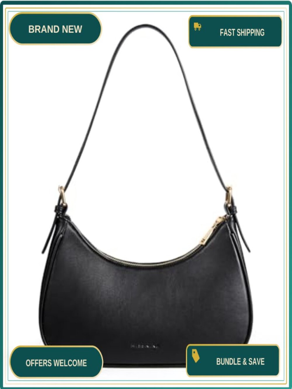 Small Hobo Shoulder Bag PU Leather Adjustable Strap Women's Handbag